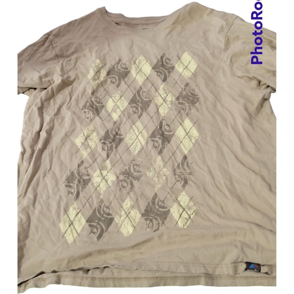 Surf Utility Wonderwall Crew Neck T-Shirt Size XL Tan Graphic